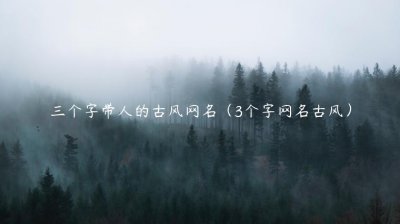 ​三个字带人的古风网名（3个字网名古风）